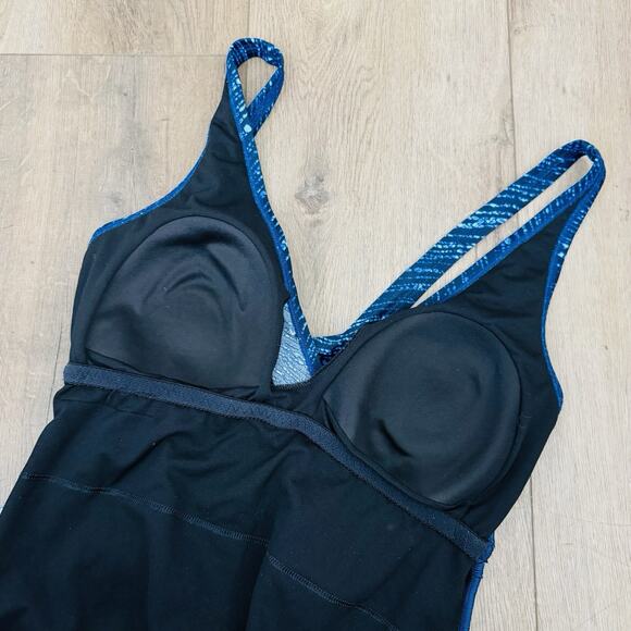 Speedo Blue Cross Back One Piece Swim Suit Women’s Size L - Picture 4 of 6